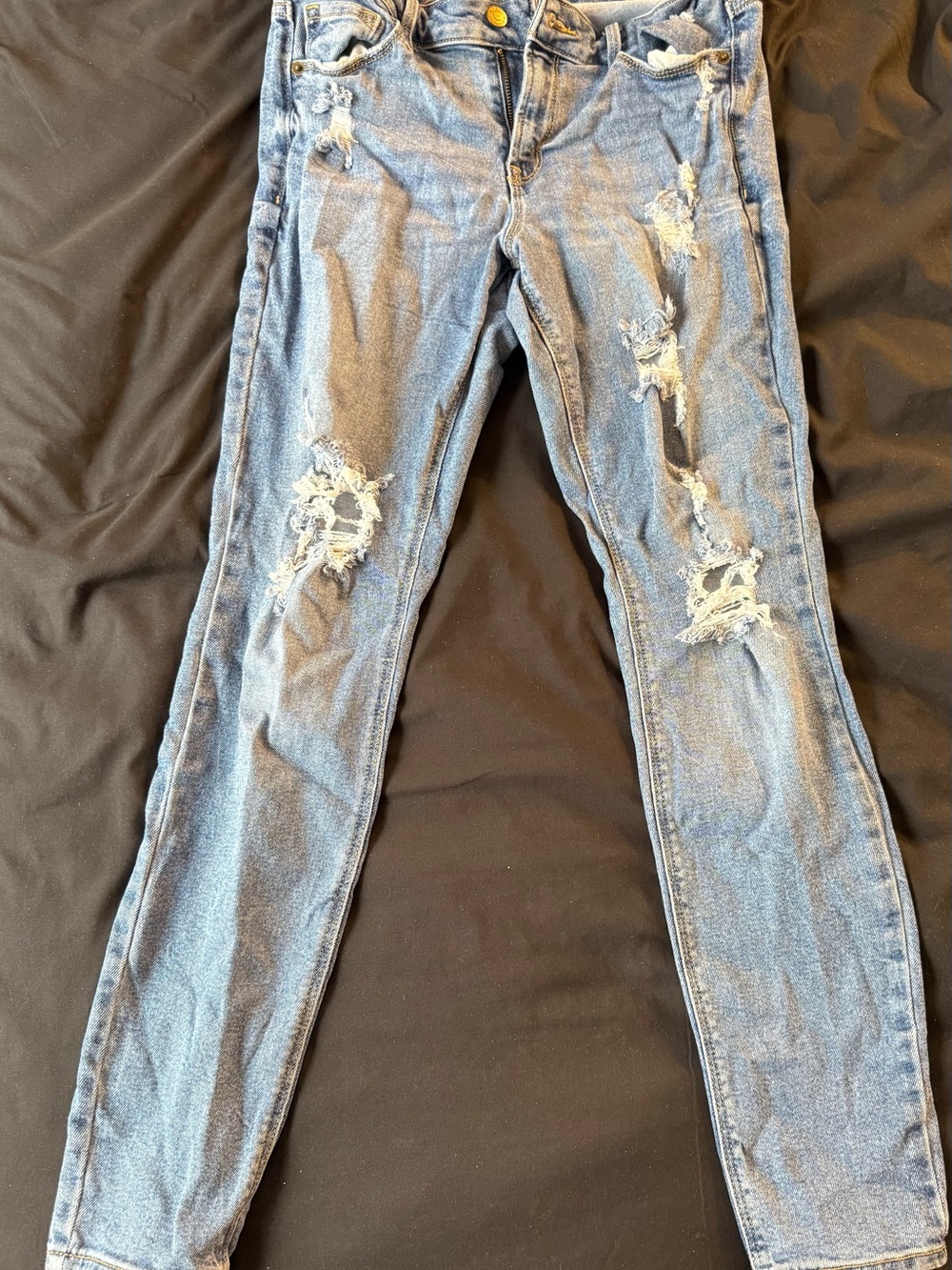 Old Navy Light Blue Ripped Skinny Jeans for Women